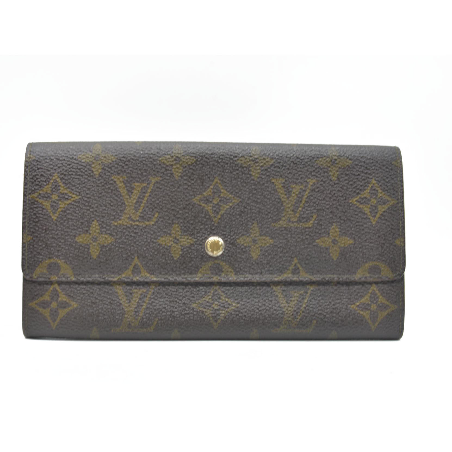 $770 Louis Vuitton Monogram Portefeiulle Sarah Long Bifold Wallet Brown 8901AM