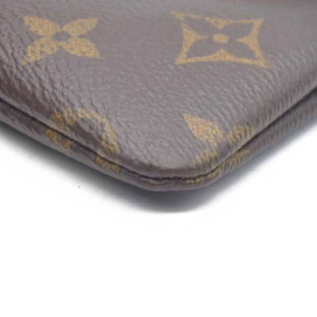 AUCTION $345 Louis Vuitton Monogram Pochette Cles Wallet Coin Purse Brown