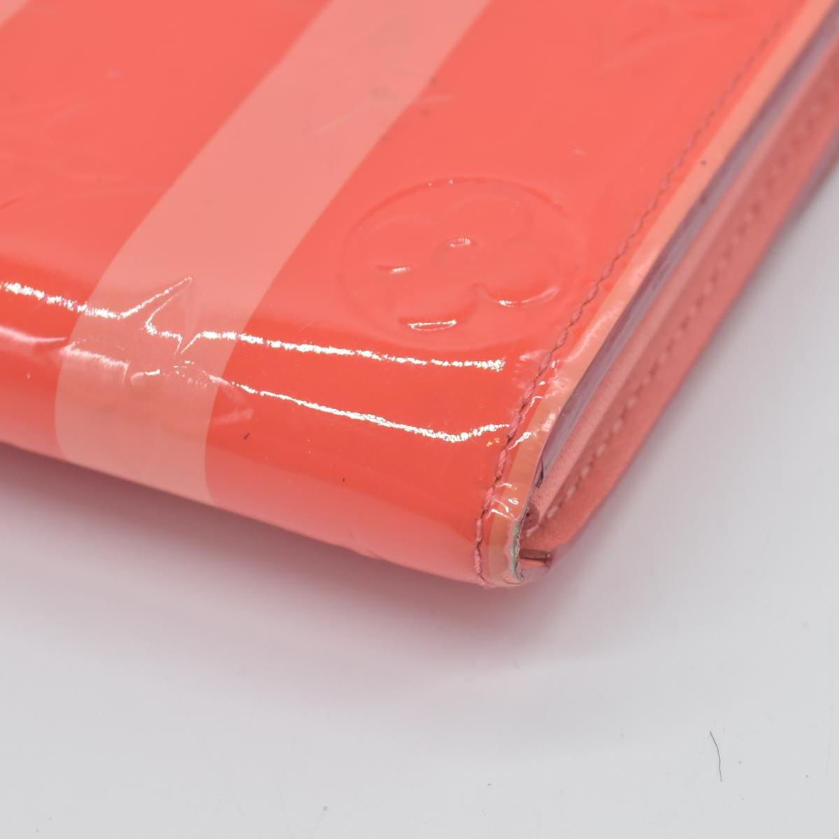$880 Louis Vuitton LOUIS VUITTON Sarah Bi-fold Long Wallet Leather Vernis Pink Poppy Petal