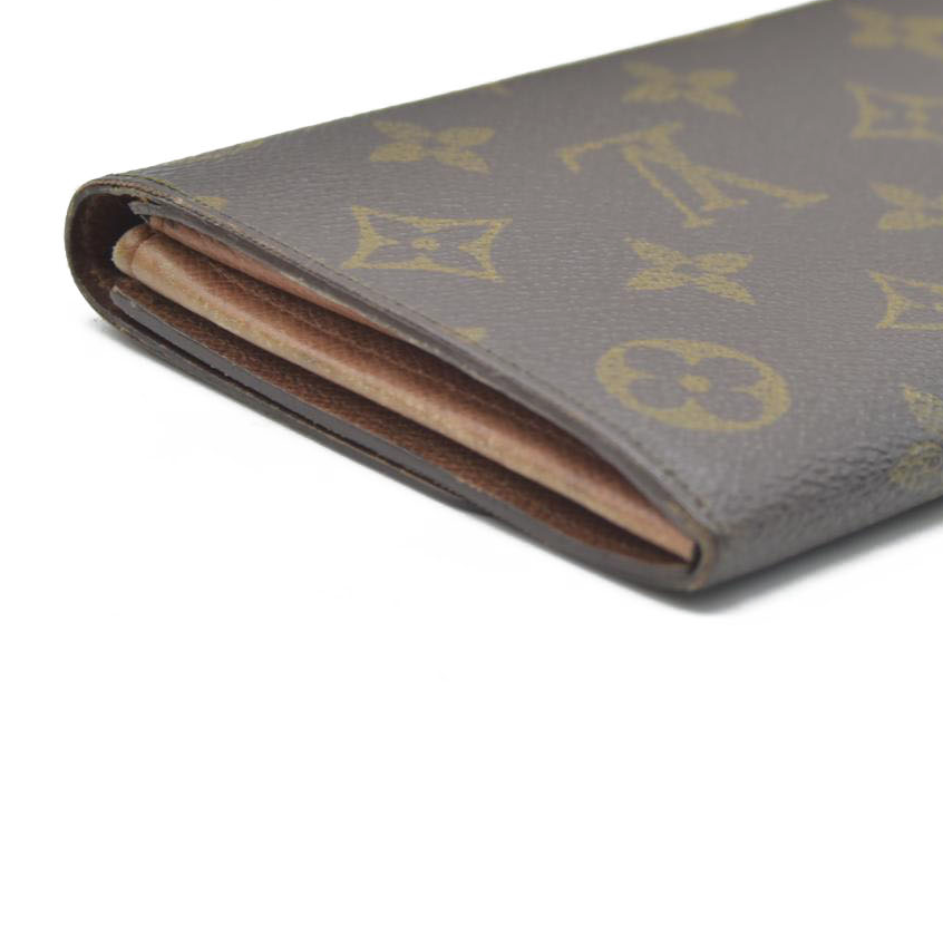 $770 Louis Vuitton Monogram Portefeiulle Sarah Long Bifold Wallet Brown 8901AM