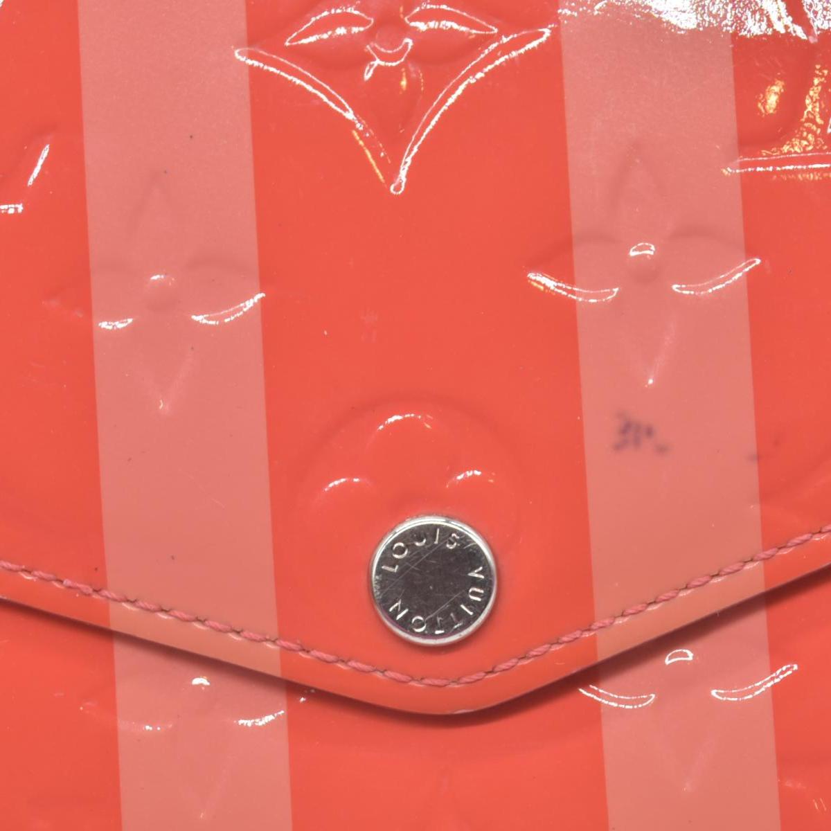 $880 Louis Vuitton LOUIS VUITTON Sarah Bi-fold Long Wallet Leather Vernis Pink Poppy Petal