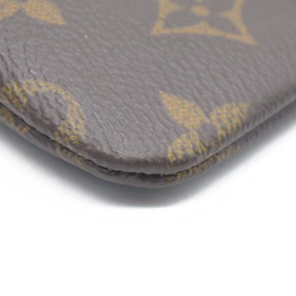 AUCTION $345 Louis Vuitton Monogram Pochette Cles Wallet Coin Purse Brown
