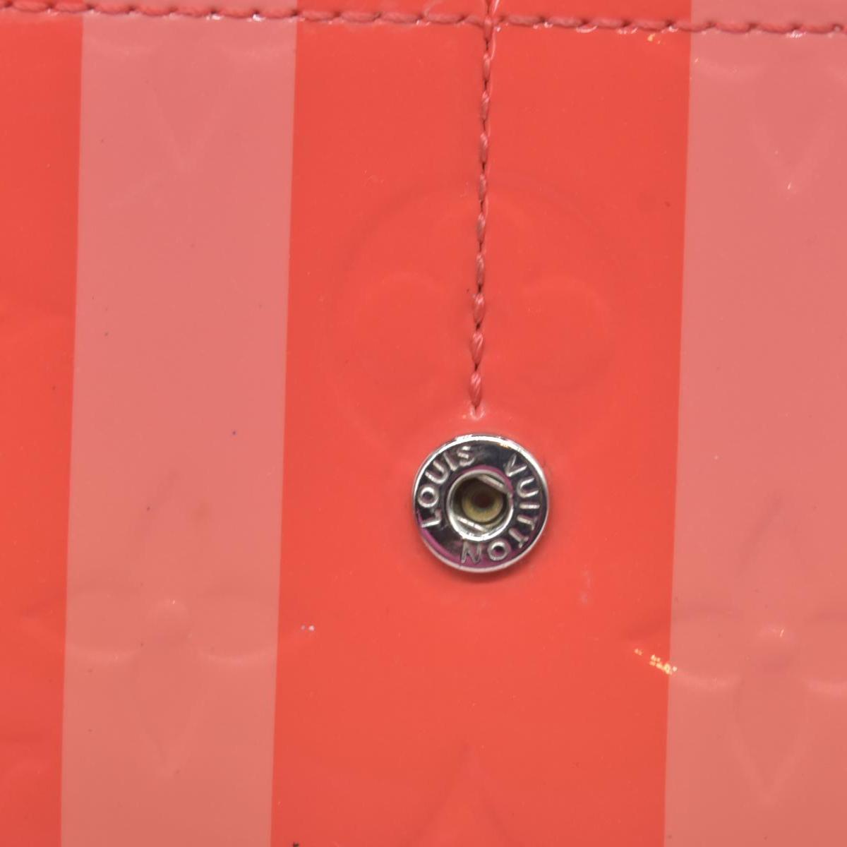$880 Louis Vuitton LOUIS VUITTON Sarah Bi-fold Long Wallet Leather Vernis Pink Poppy Petal