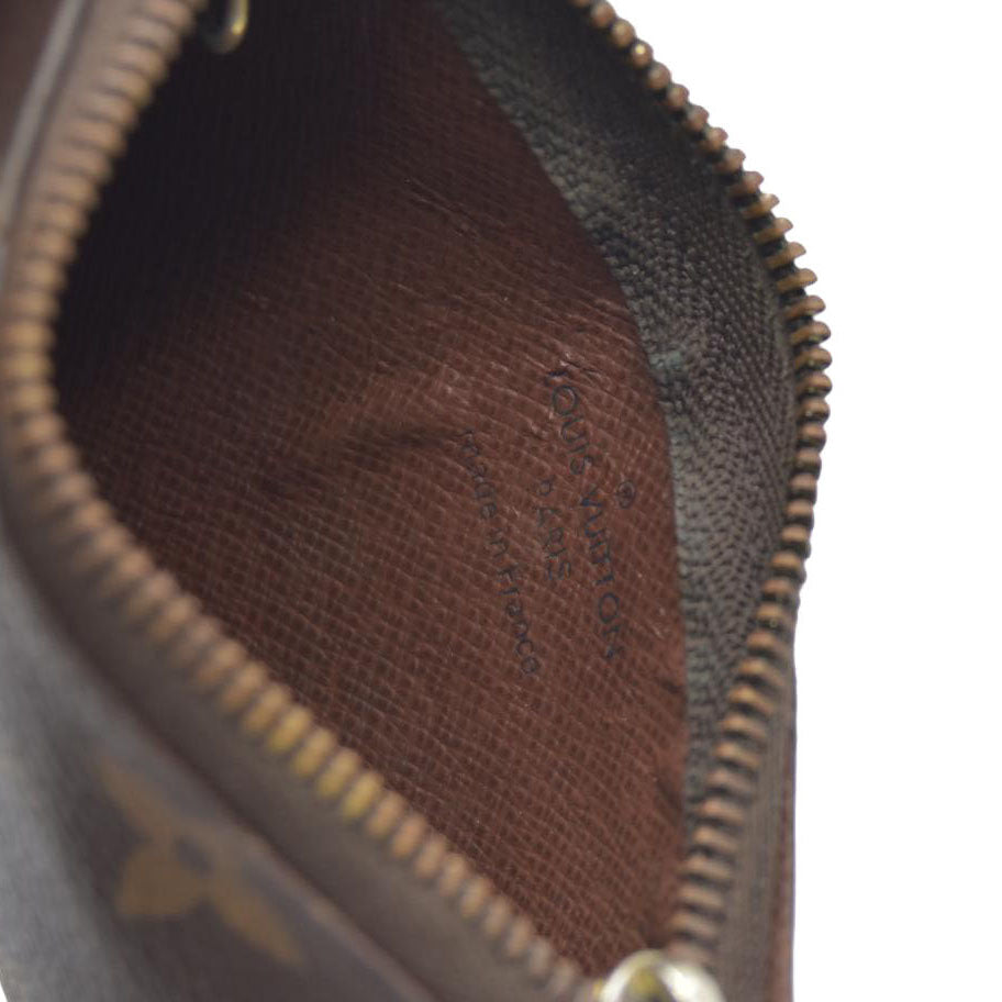 AUCTION $345 Louis Vuitton Monogram Pochette Cles Wallet Coin Purse Brown