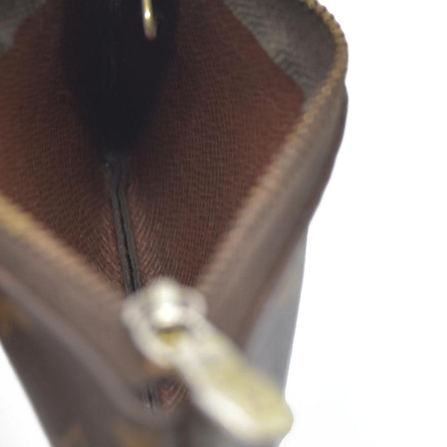 AUCTION $345 Louis Vuitton Monogram Pochette Cles Wallet Coin Purse Brown