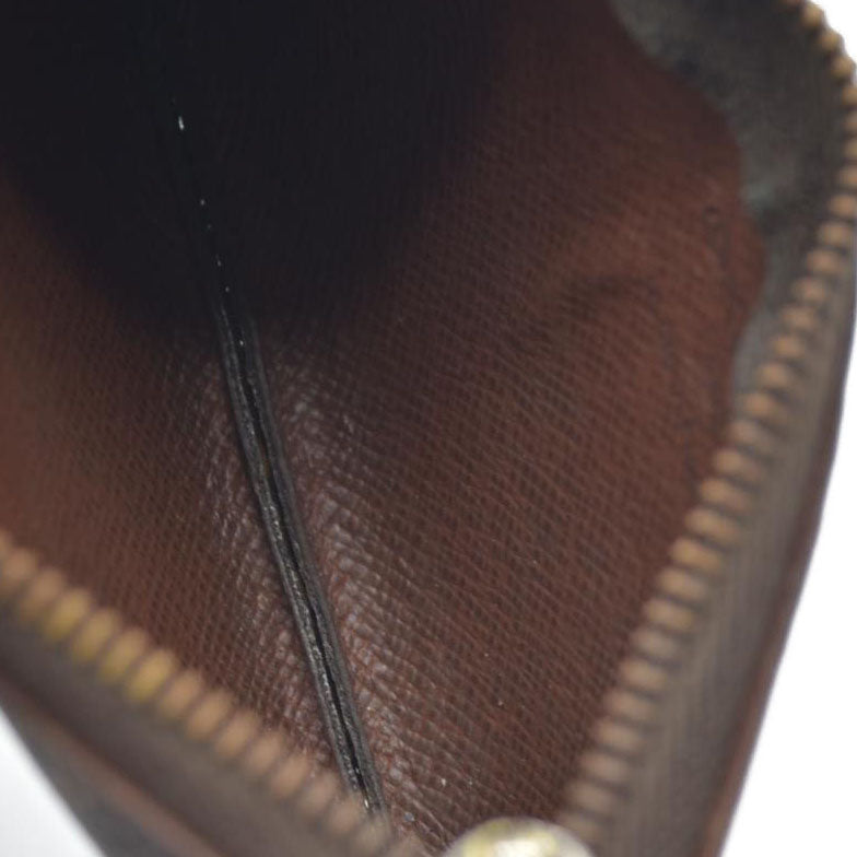 AUCTION $345 Louis Vuitton Monogram Pochette Cles Wallet Coin Purse Brown