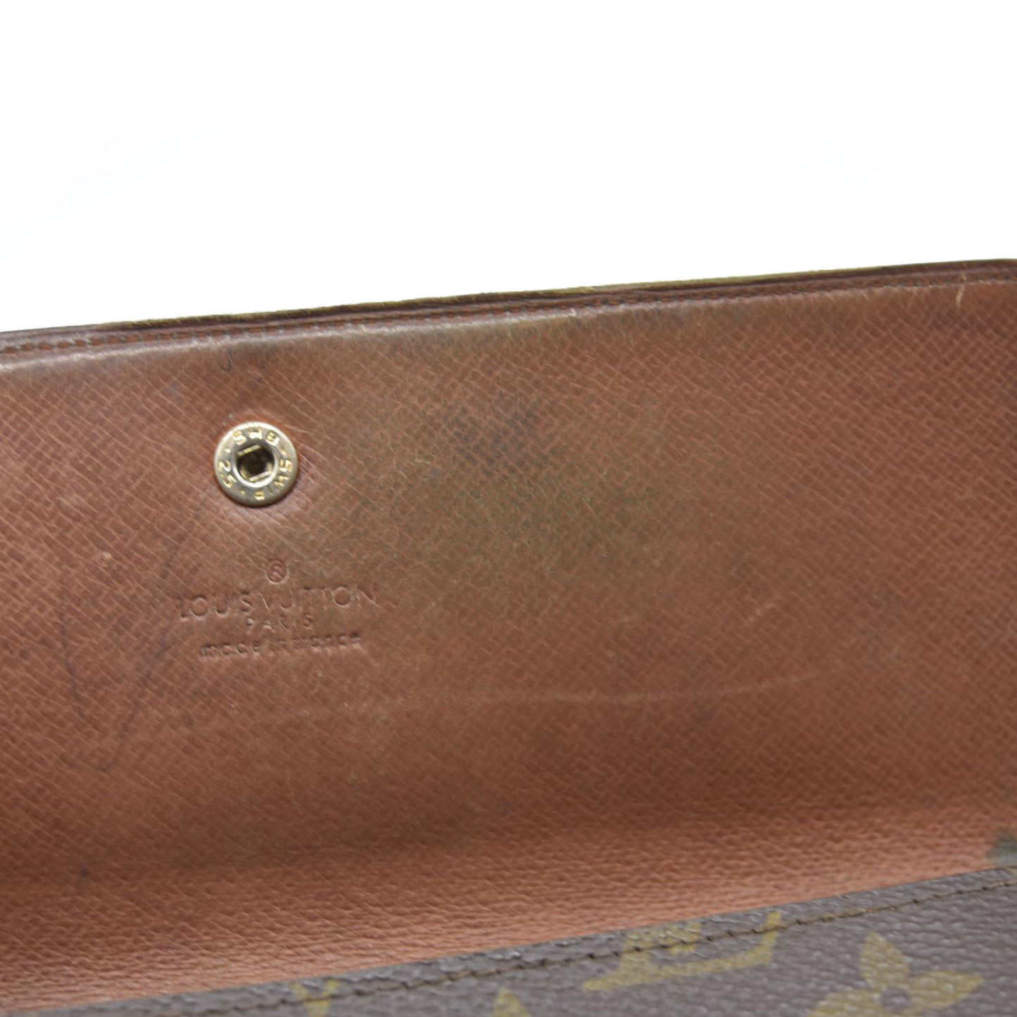 $770 Louis Vuitton Monogram Portefeiulle Sarah Long Bifold Wallet Brown 8901AM