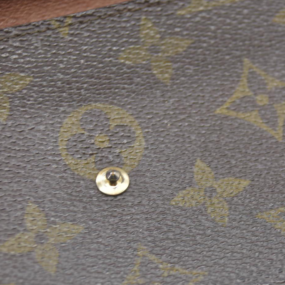 $770 Louis Vuitton Monogram Portefeiulle Sarah Long Bifold Wallet Brown 8901AM