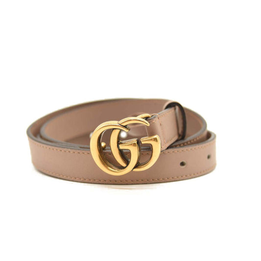 GUCCI Calfskin Double G 20mm Belt 85/34 Porcelain Rose