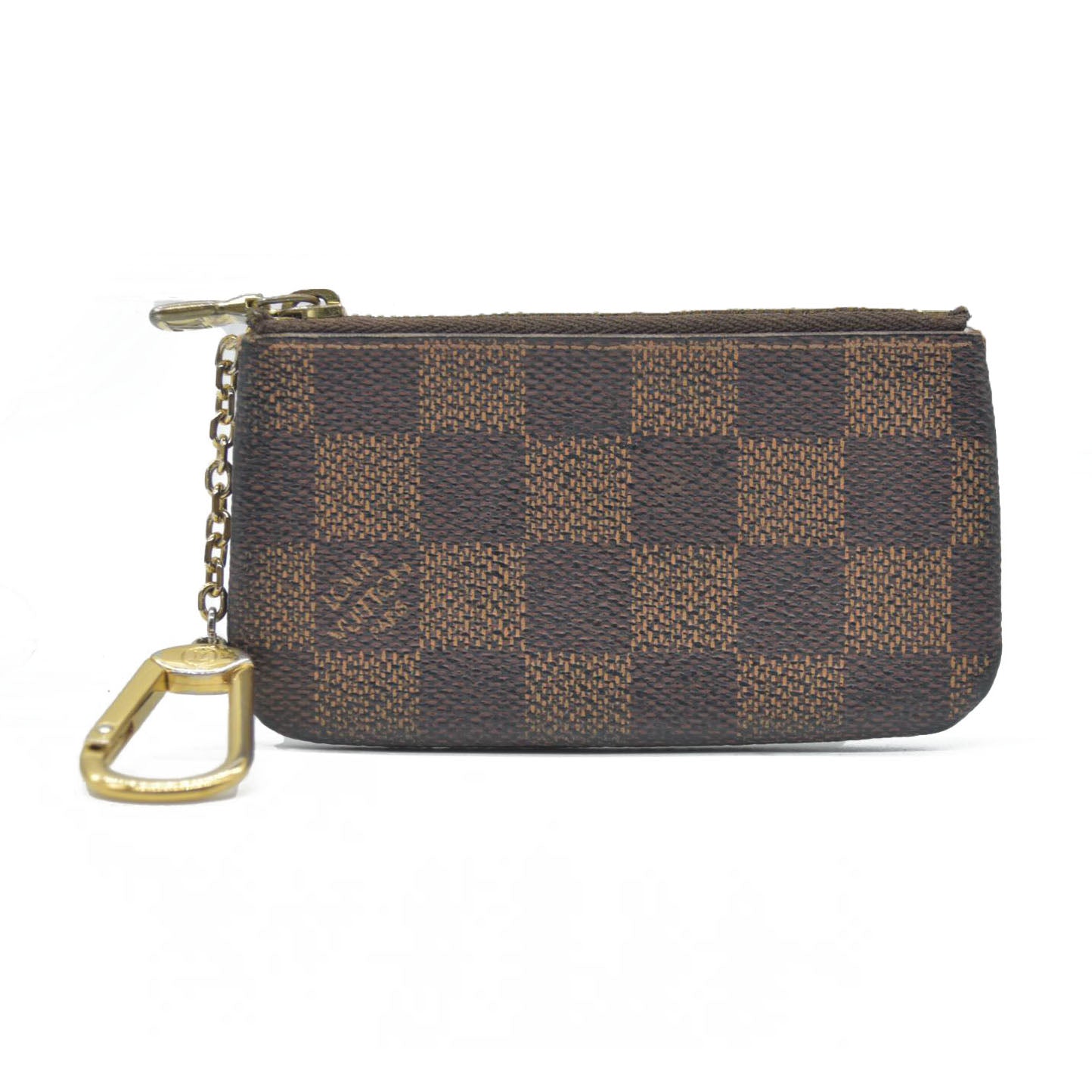 Louis Vuitton Damier Pochette Cles Wallet Coin Purse Brown TA0136
