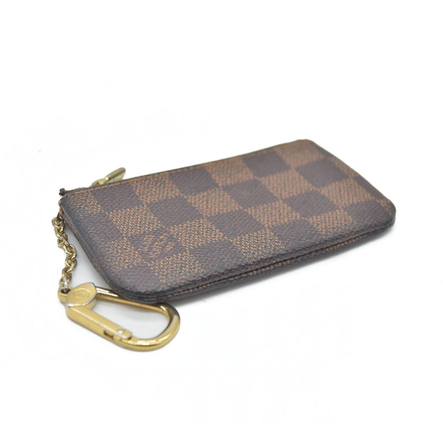 Louis Vuitton Damier Pochette Cles Wallet Coin Purse Brown TA0136