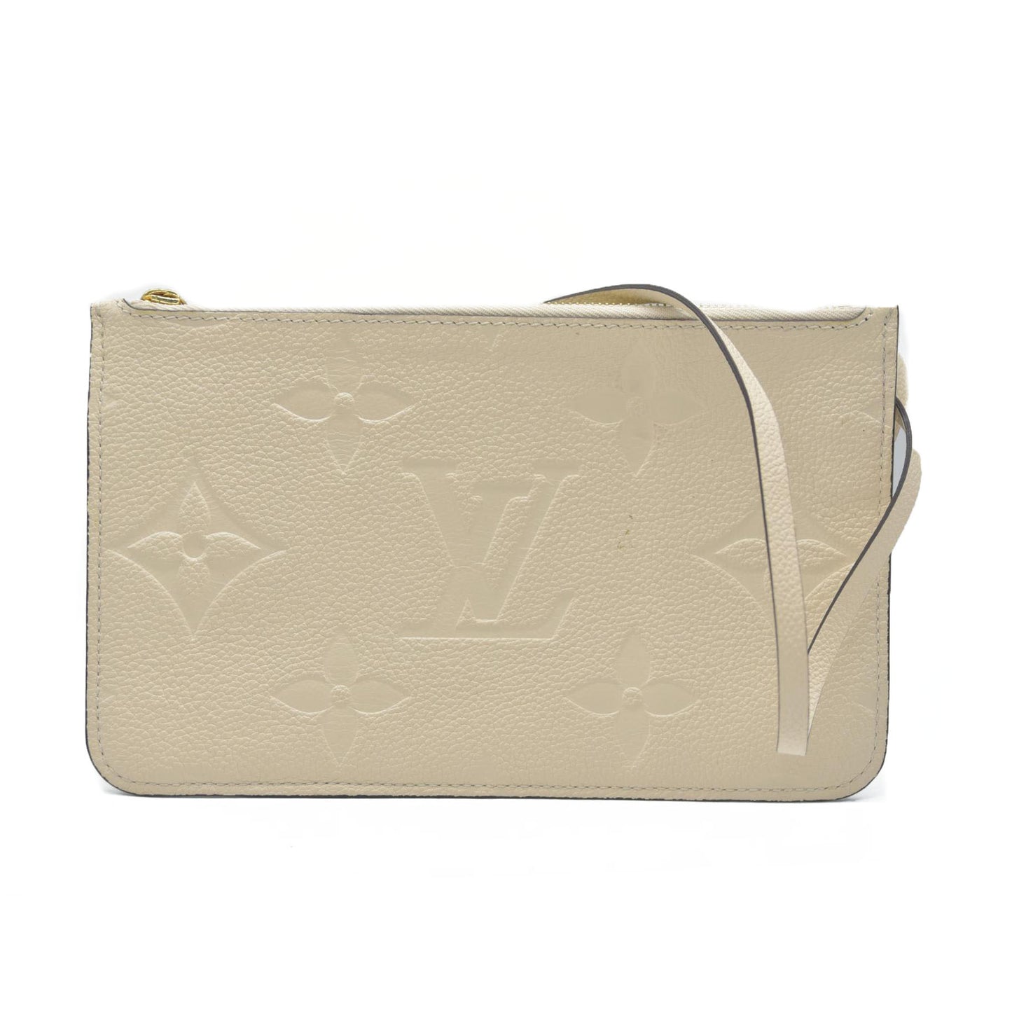 AUCTION $2710 Louis Vuitton  Empreinte Monogram Giant Neverfull MM Pochette Cream