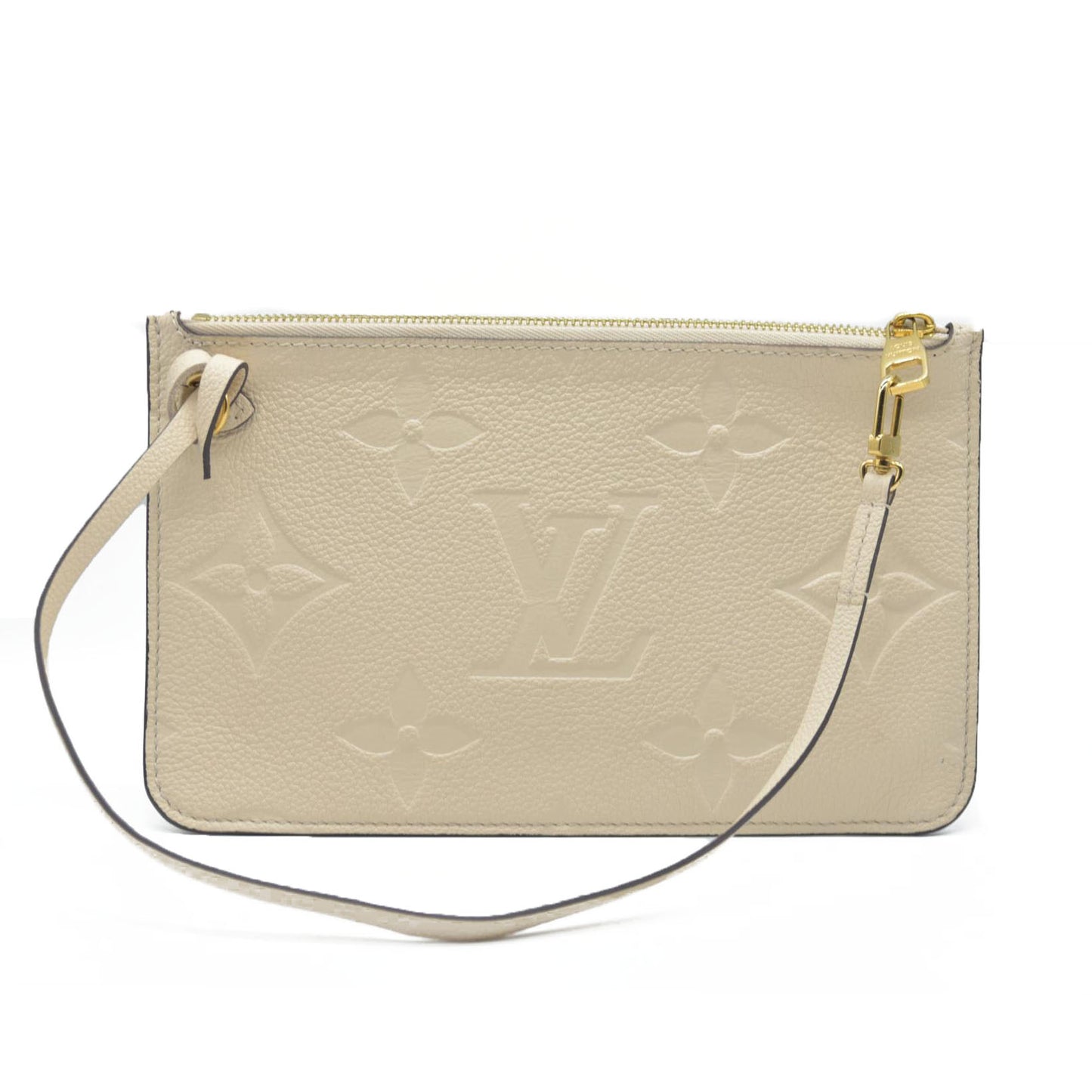 AUCTION $2710 Louis Vuitton  Empreinte Monogram Giant Neverfull MM Pochette Cream