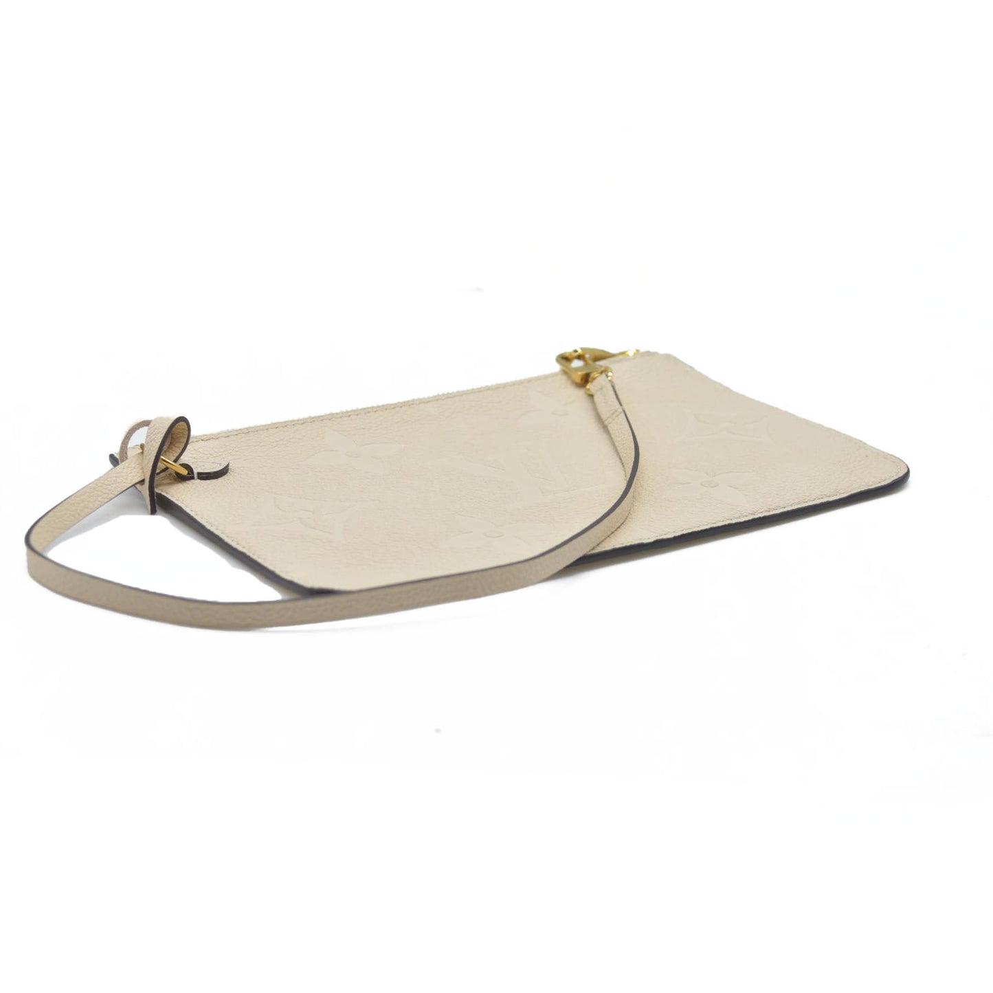 AUCTION $2710 Louis Vuitton  Empreinte Monogram Giant Neverfull MM Pochette Cream