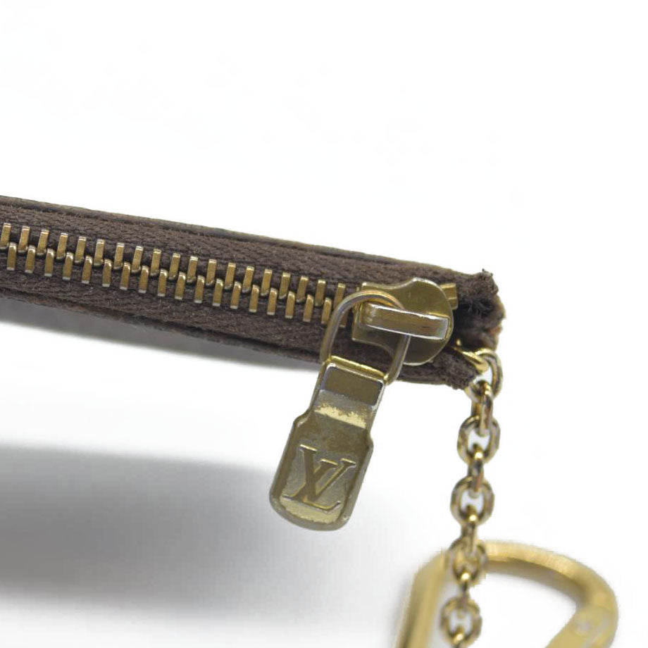 Louis Vuitton Damier Pochette Cles Wallet Coin Purse Brown TA0136