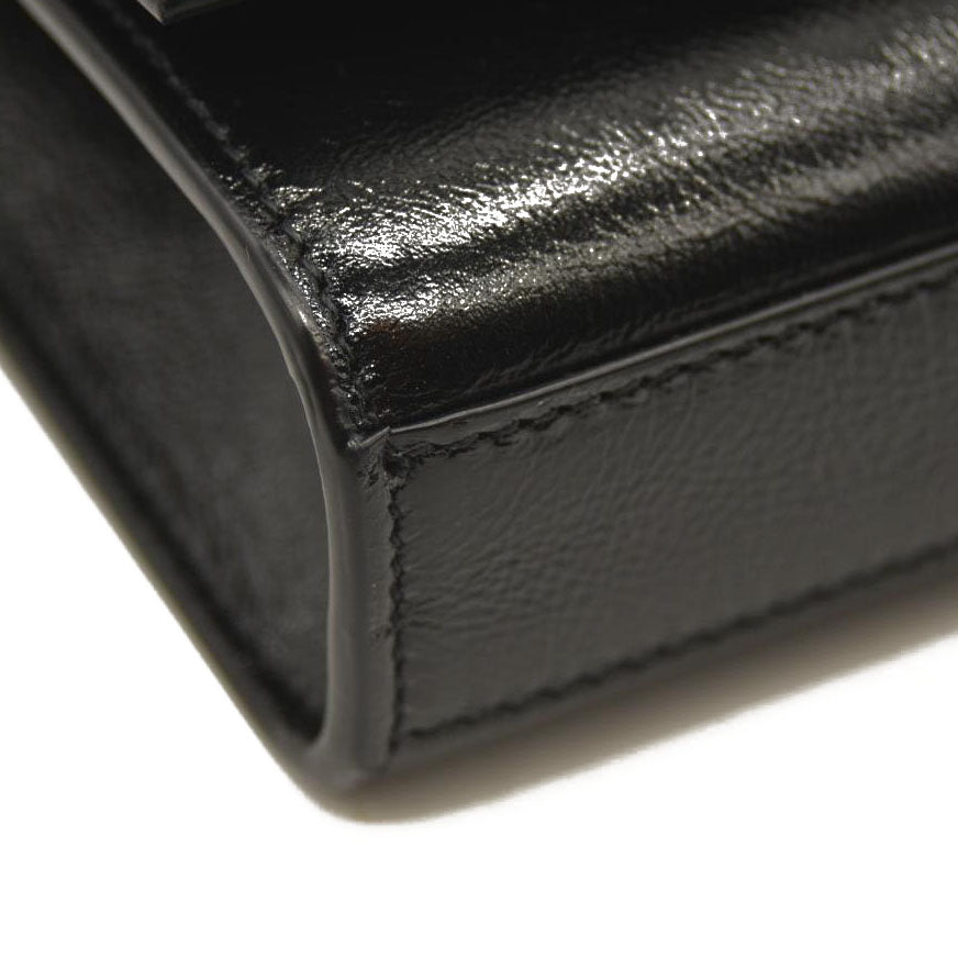 SAINT LAURENT  Grain De Poudre Medium Classic Monogram Kate Satchel Black