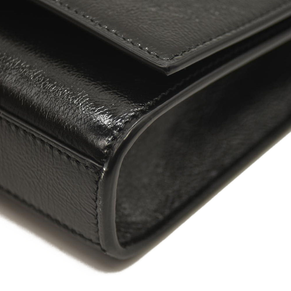 SAINT LAURENT  Grain De Poudre Medium Classic Monogram Kate Satchel Black