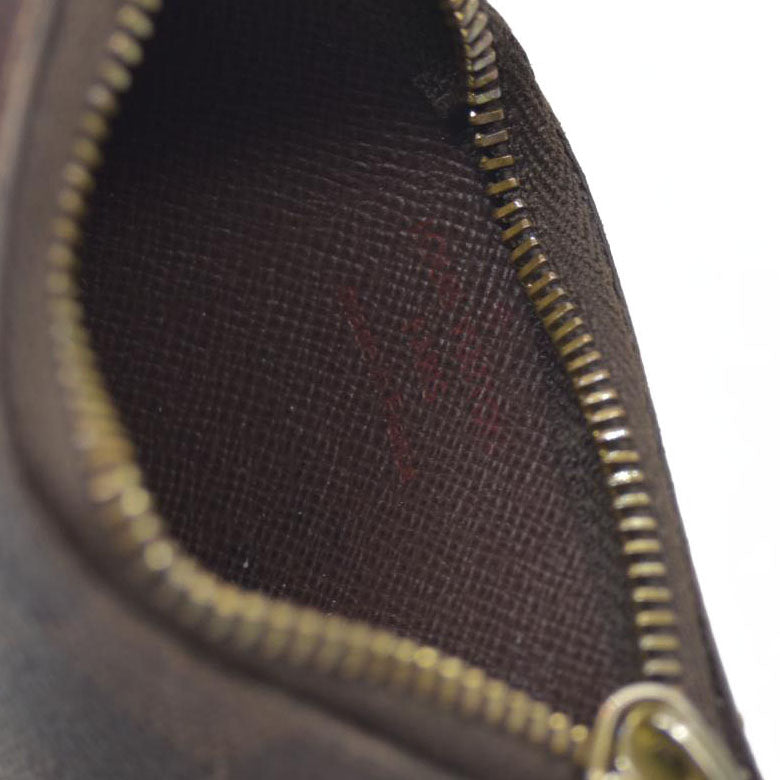 Louis Vuitton Damier Pochette Cles Wallet Coin Purse Brown TA0136