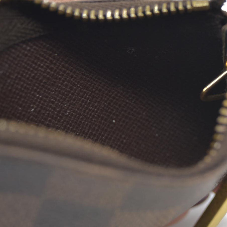 Louis Vuitton Damier Pochette Cles Wallet Coin Purse Brown TA0136