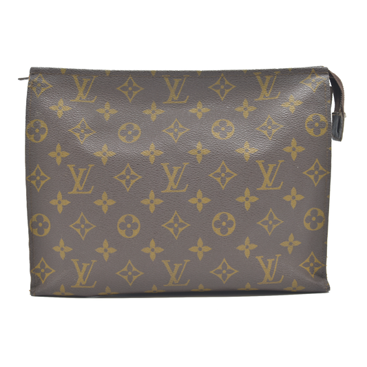 Louis Vuitton Monogram Poche Toilette 26 Cosmetics Pouch Purse Brown