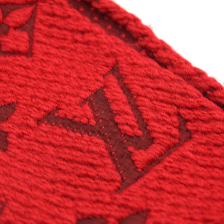 LOUIS VUITTON RED LOGOMANIA WOOL SCARF