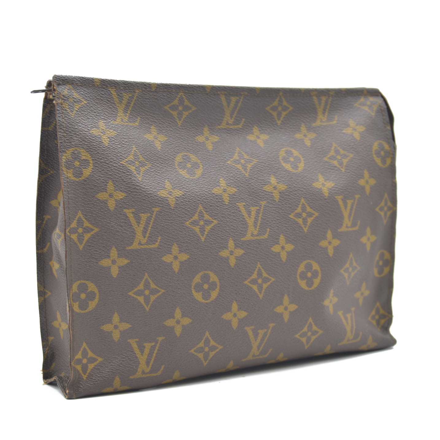 Louis Vuitton Monogram Poche Toilette 26 Cosmetics Pouch Purse Brown