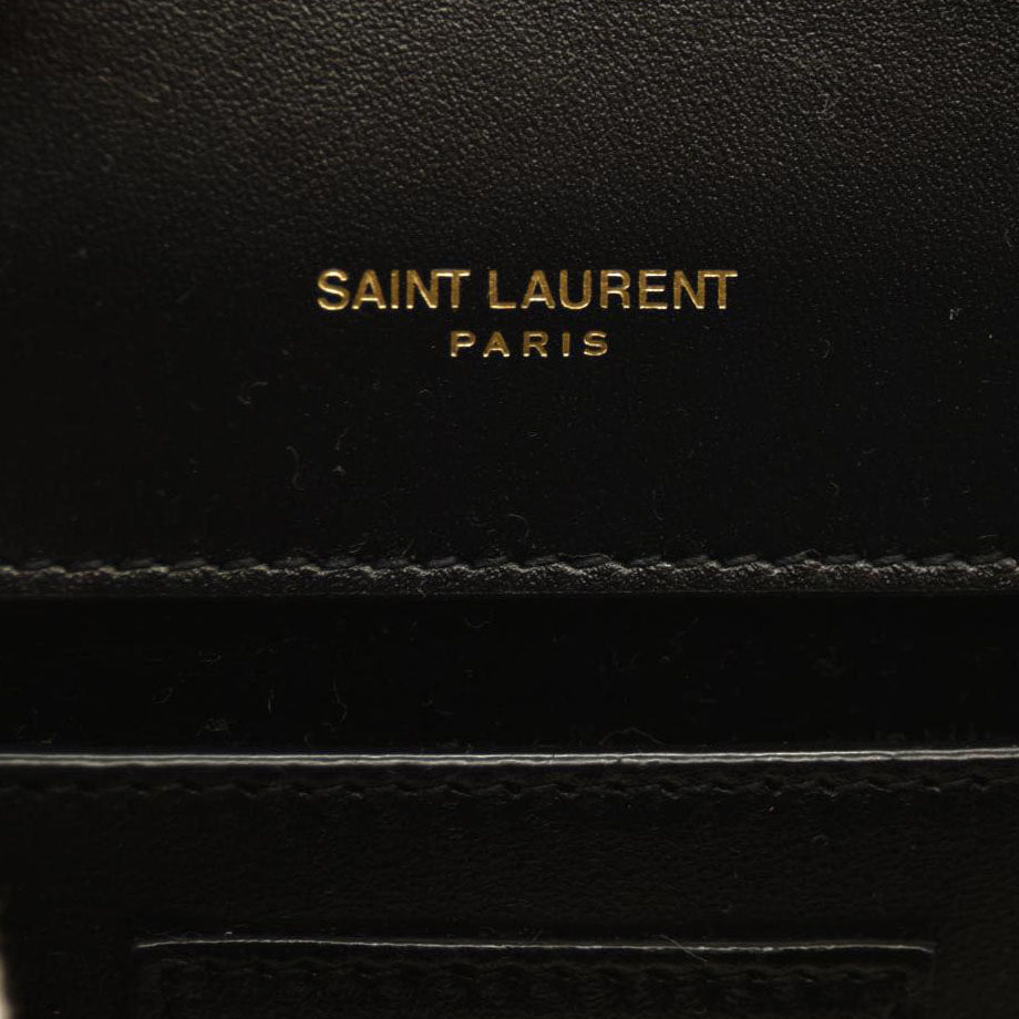 SAINT LAURENT  Grain De Poudre Medium Classic Monogram Kate Satchel Black