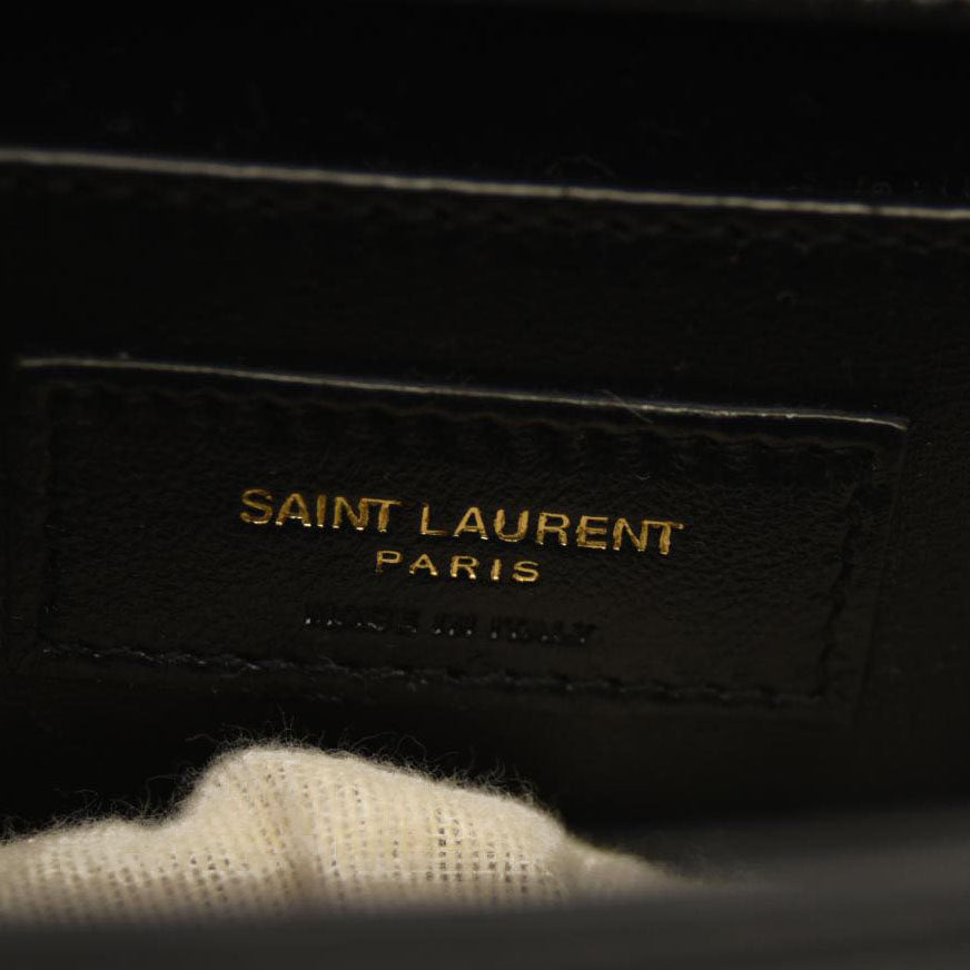 SAINT LAURENT  Grain De Poudre Medium Classic Monogram Kate Satchel Black