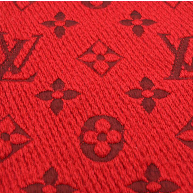 LOUIS VUITTON RED LOGOMANIA WOOL SCARF