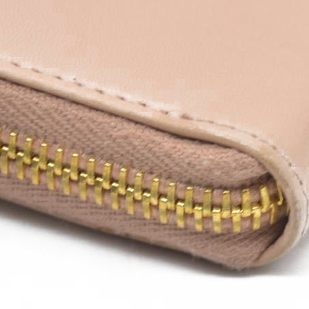 $925 PRADA Logo Ribbon Leather Long Bifold Wallet Light Pink