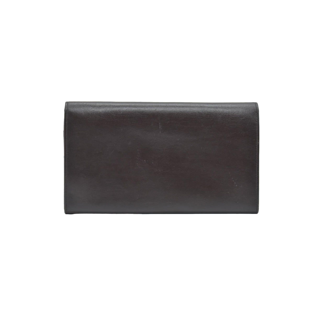 $990 Celine Vintage Bifold Kiss Lock Wallet Brown CONSIGNMENT