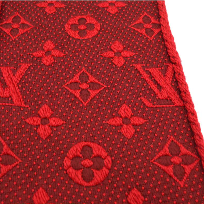 LOUIS VUITTON RED LOGOMANIA WOOL SCARF