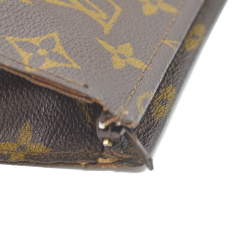 Louis Vuitton Monogram Poche Toilette 26 Cosmetics Pouch Purse Brown
