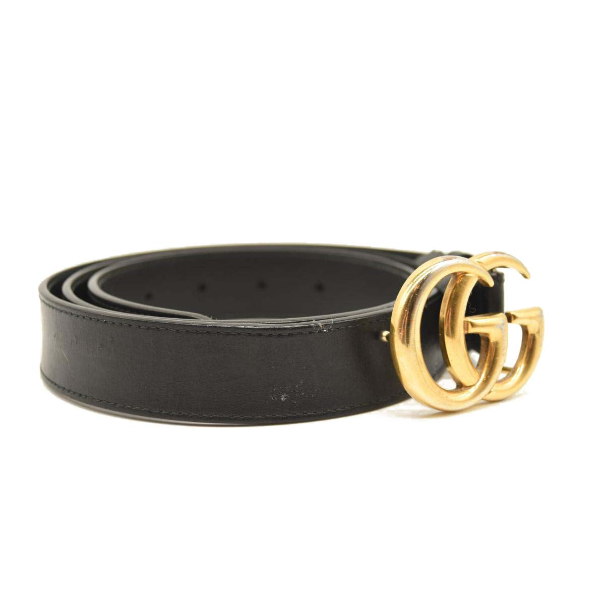 USED GUCCI Calfskin Double G 20mm Belt 100 40 Black