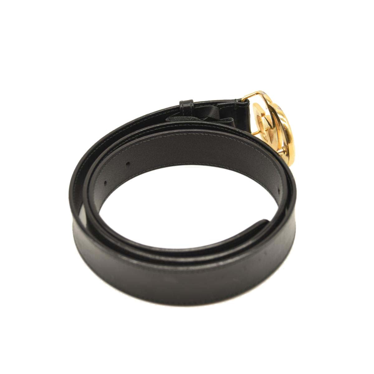 USED GUCCI Calfskin Double G 20mm Belt 100 40 Black