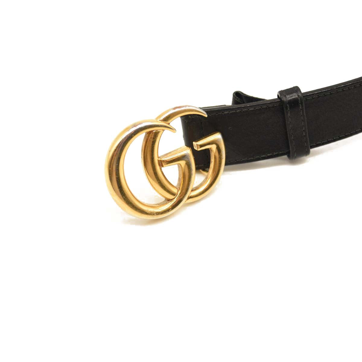 USED GUCCI Calfskin Double G 20mm Belt 100 40 Black