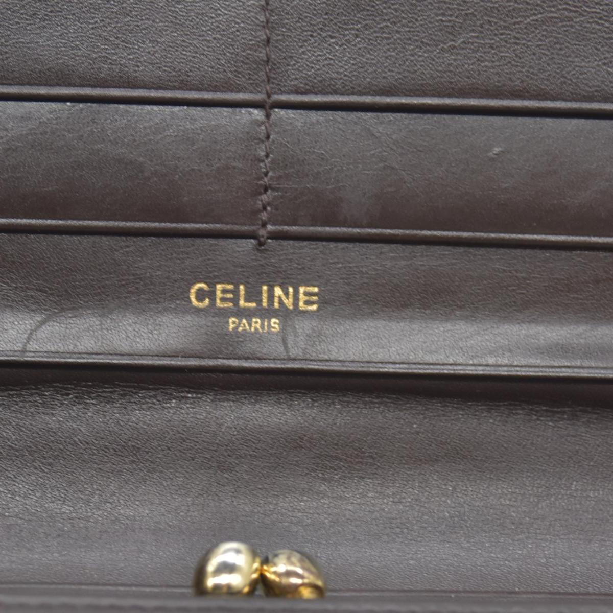 Celine Bifold Kiss Lock Wallet Brown CONSIGNMENT