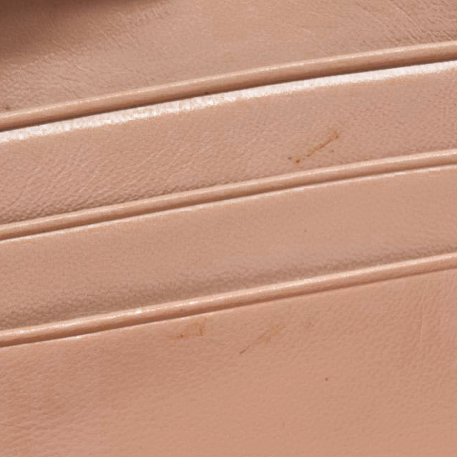 $925 PRADA Logo Ribbon Leather Long Bifold Wallet Light Pink