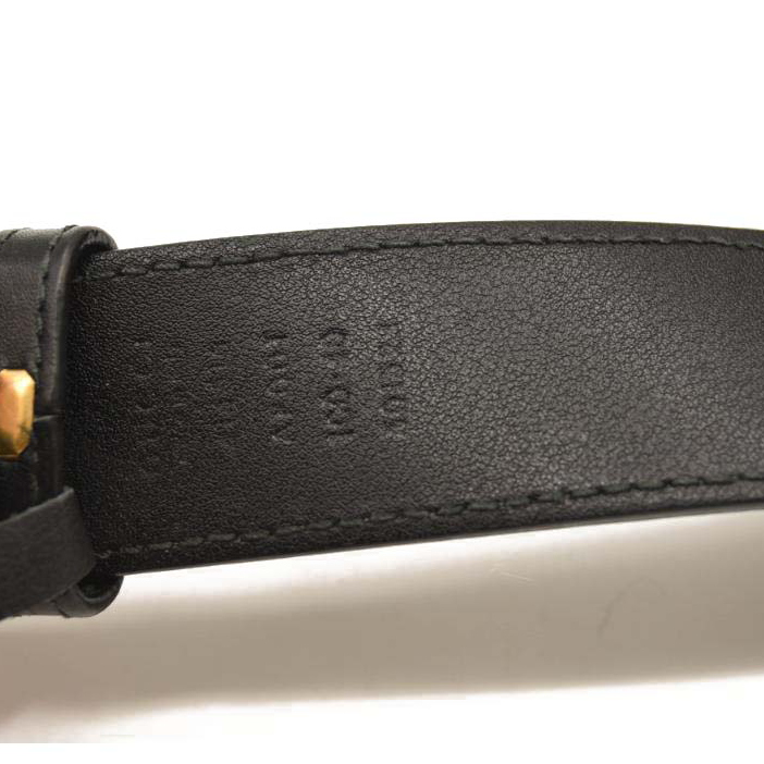 USED GUCCI Calfskin Double G 20mm Belt 100 40 Black