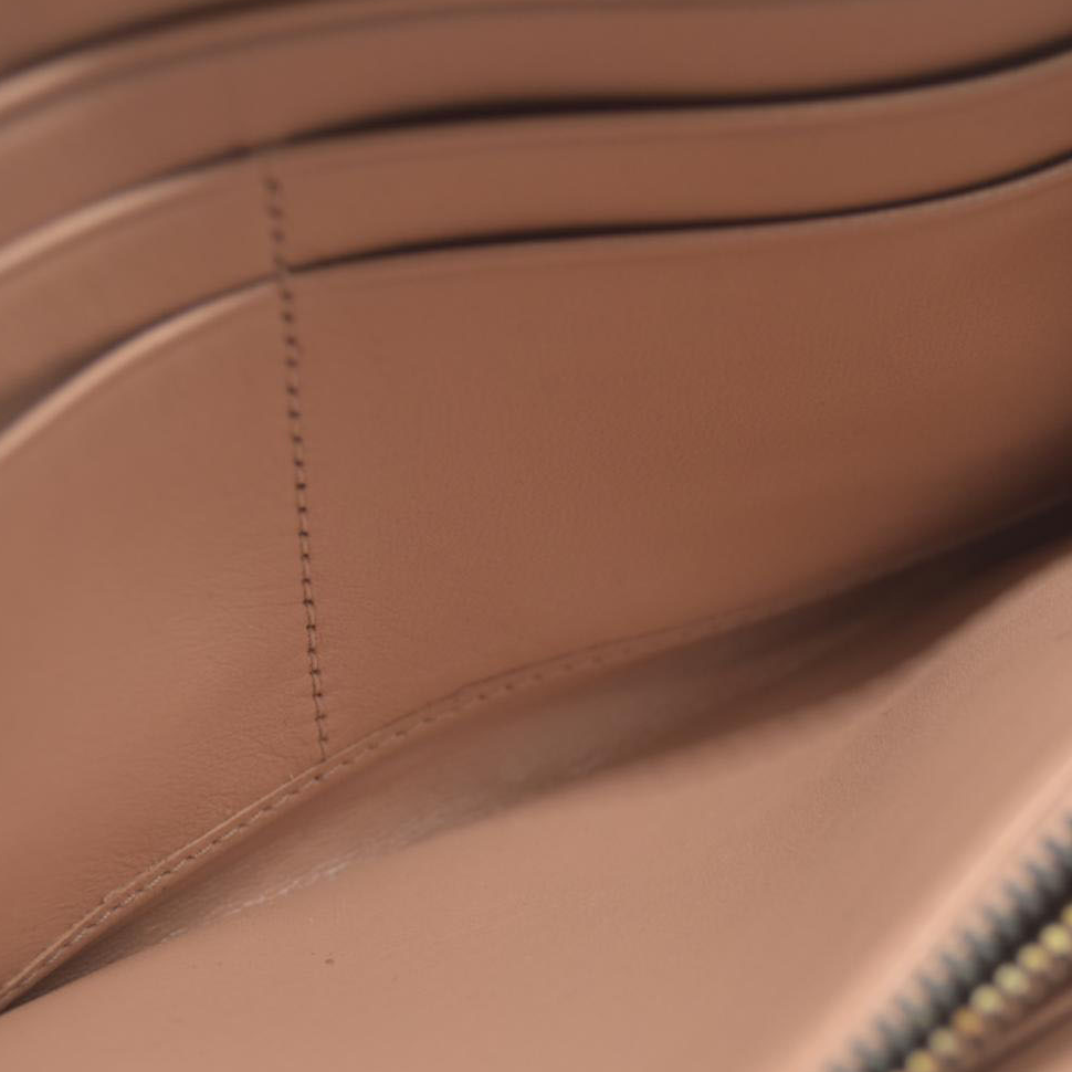 $925 PRADA Logo Ribbon Leather Long Bifold Wallet Light Pink