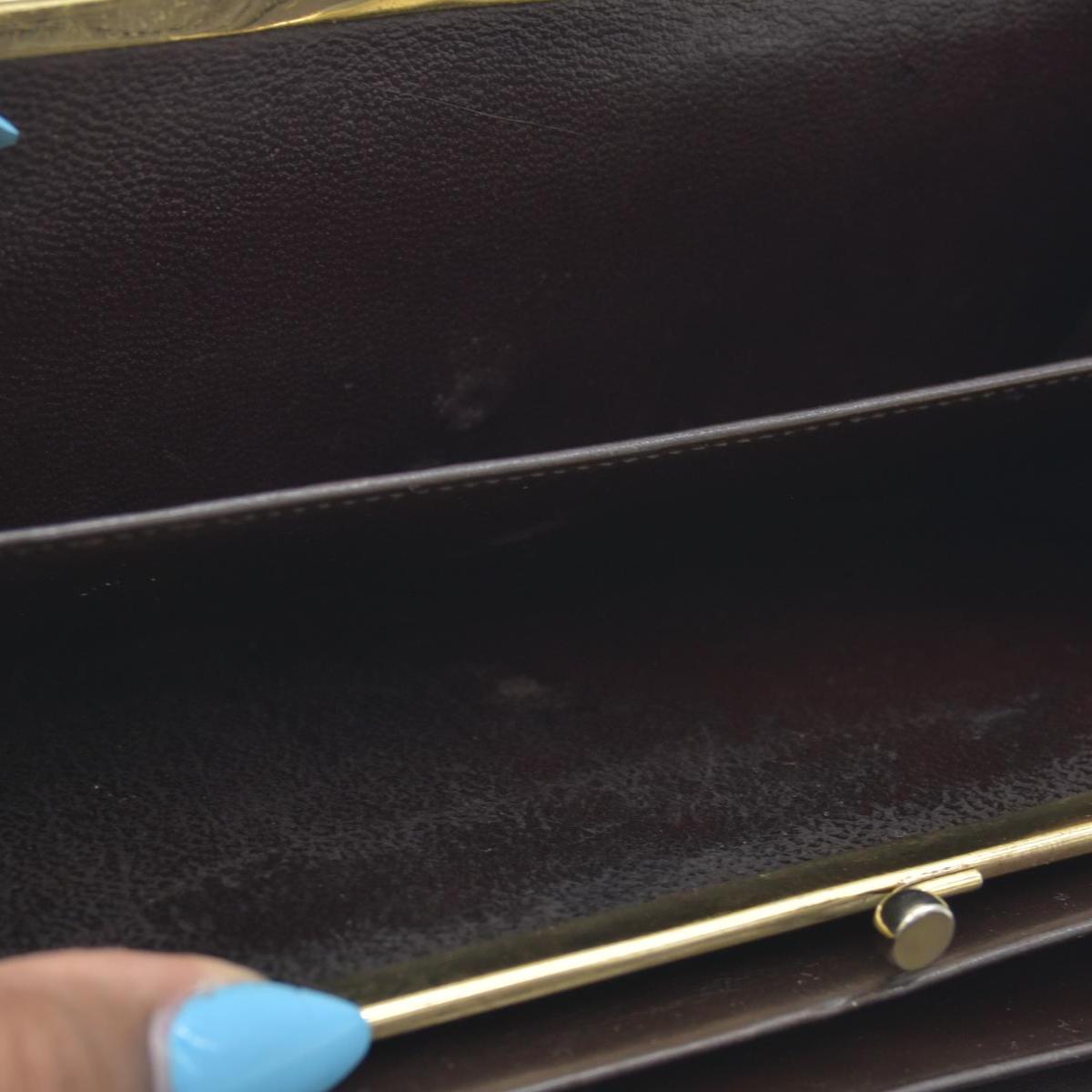 Celine Bifold Kiss Lock Wallet Brown CONSIGNMENT