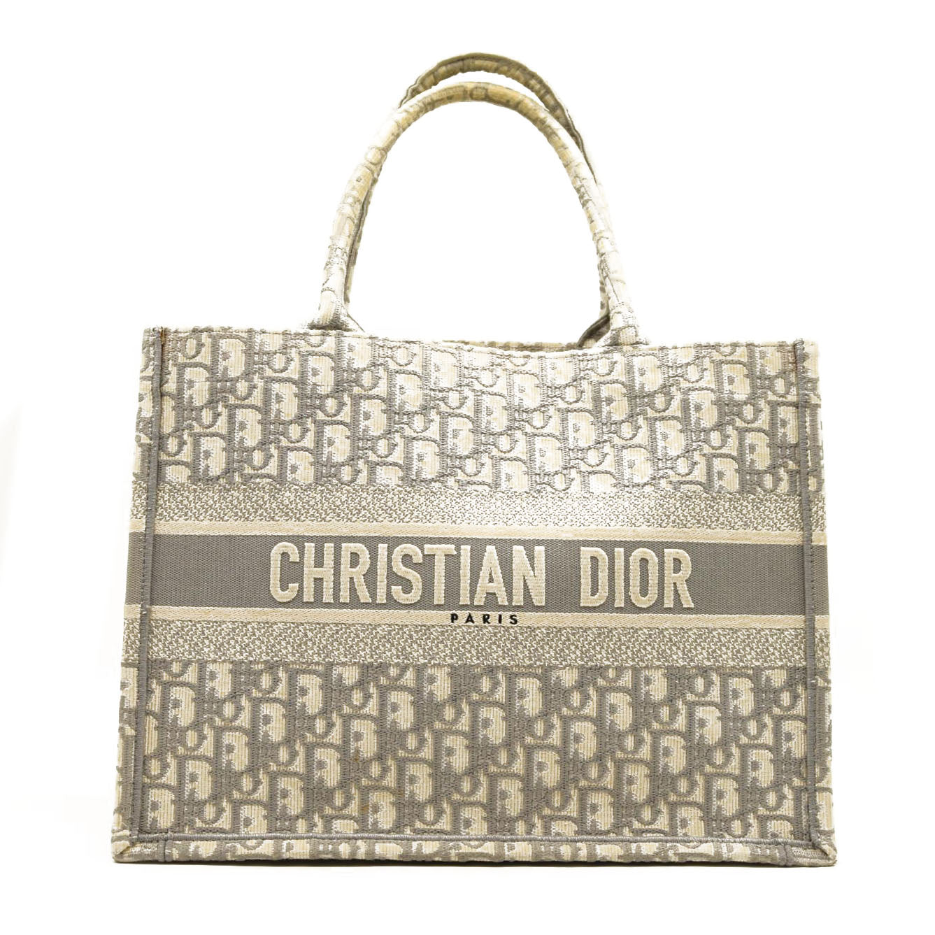 CHRISTIAN DIOR Oblique Medium Book Tote Grey