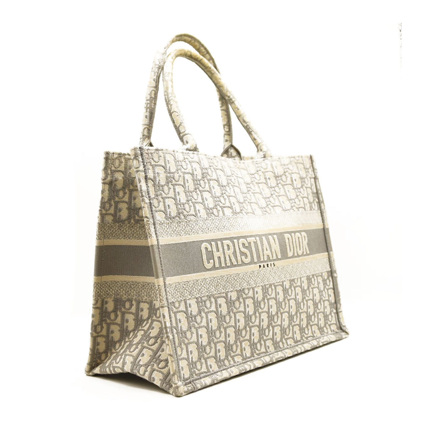 CHRISTIAN DIOR Oblique Medium Book Tote Grey