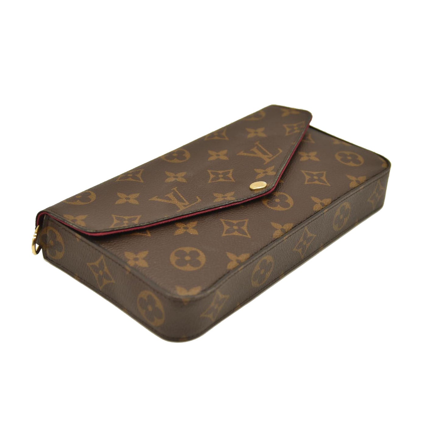 Louis Vuitton  Monogram Pochette Felicie Chain Wallet Fuchsia