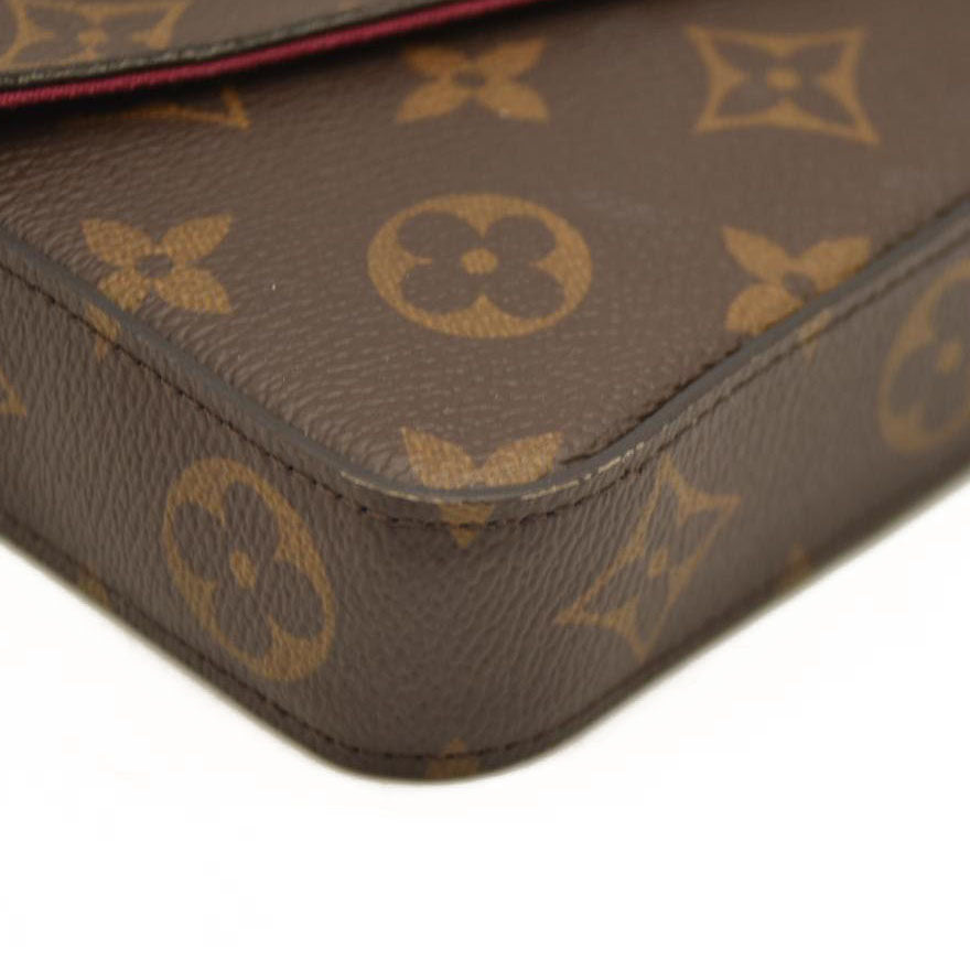 Louis Vuitton  Monogram Pochette Felicie Chain Wallet Fuchsia