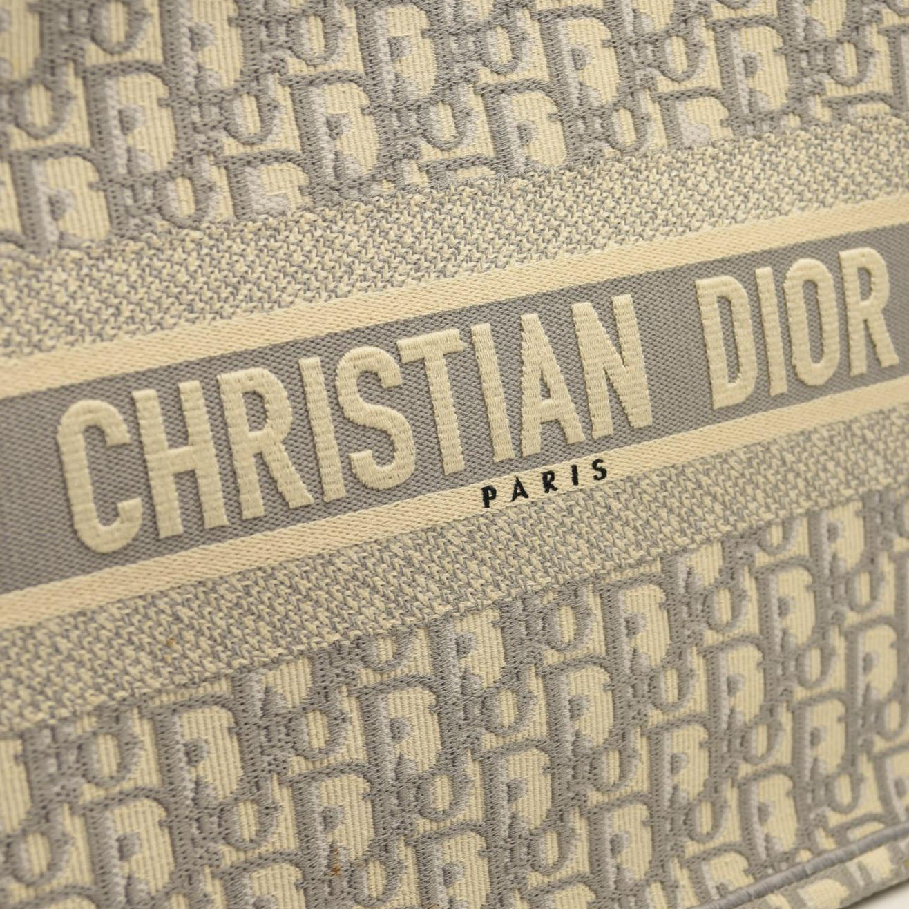 CHRISTIAN DIOR Oblique Medium Book Tote Grey