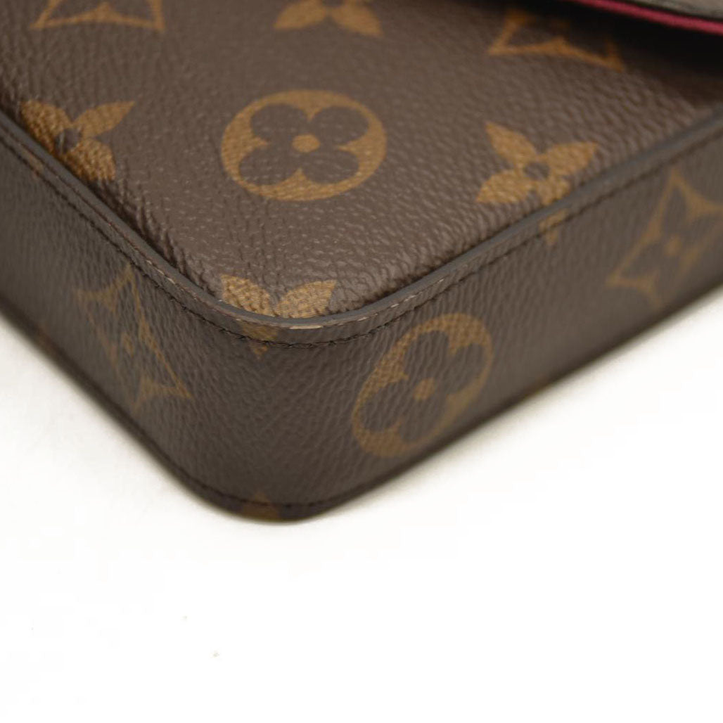 Louis Vuitton  Monogram Pochette Felicie Chain Wallet Fuchsia