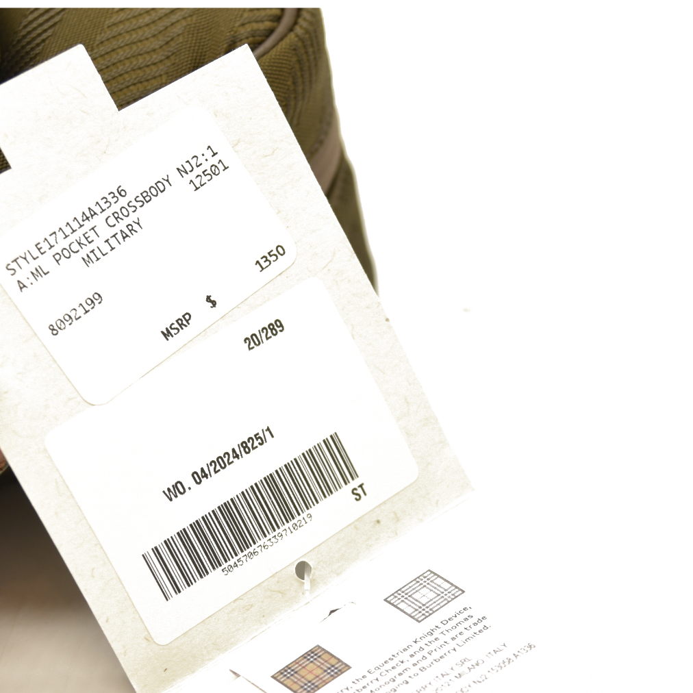 $1350 Burberry Check Jacquard Pocket Crossbody Bag Computer Bag