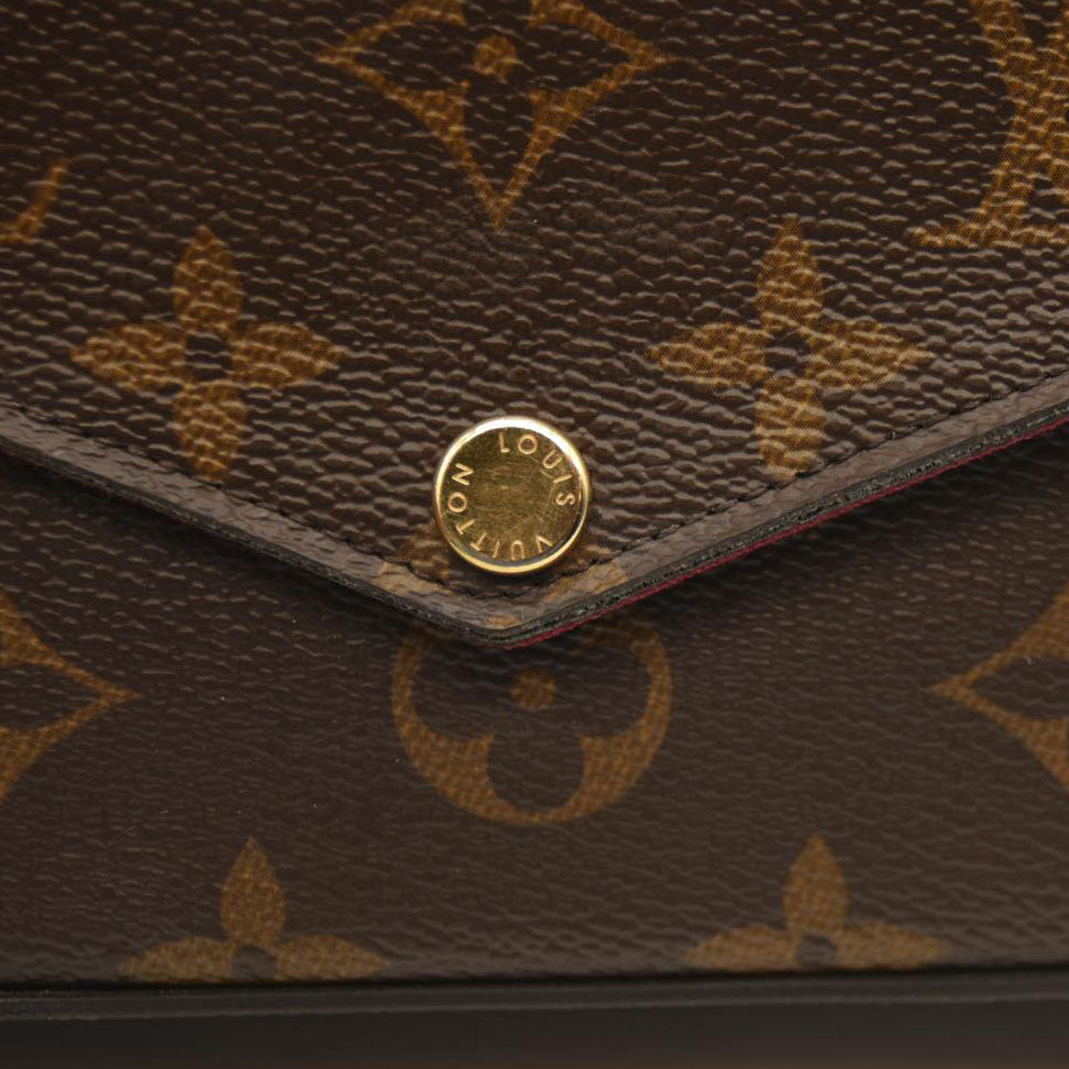 Louis Vuitton  Monogram Pochette Felicie Chain Wallet Fuchsia