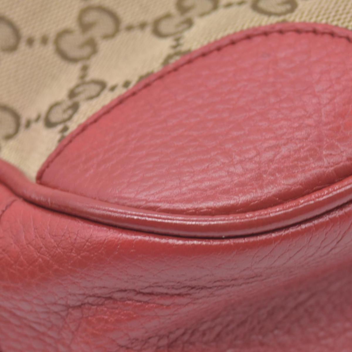 $950 Gucci Monogram Mini Bree Messenger Bag Red